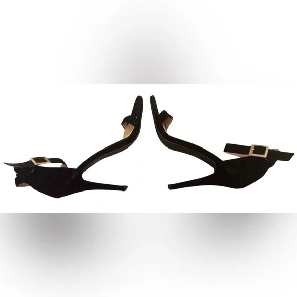 Glaze Elegant Black Ankle Strap Heels - Picture 3 of 4